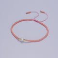 Handmade Pearl Glass Beads Knotted Adjustable Bracelet | WA-1258 - WA-1264 Clearance Pricing - DLUXCA