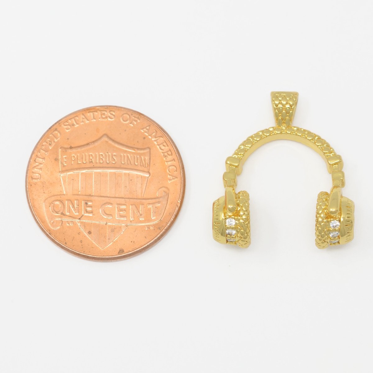 Headphone Gold plated Pendants J-897 - DLUXCA