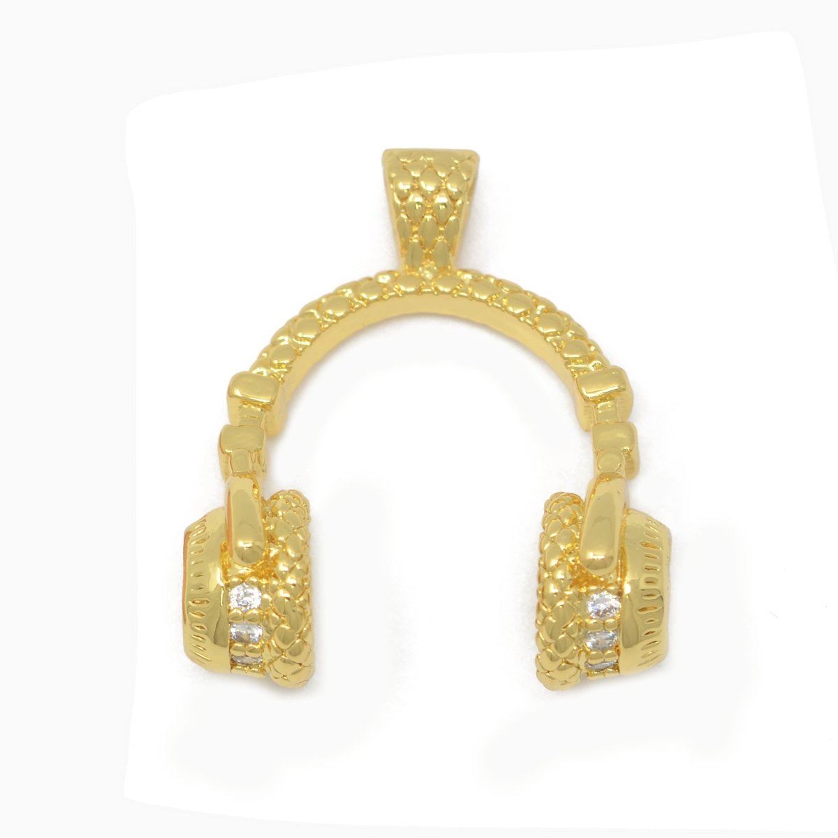 Headphone Gold plated Pendants J-897 - DLUXCA