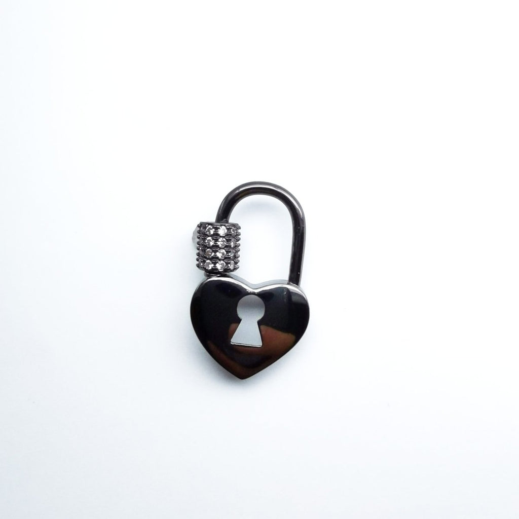 Heart Carabiner Lock, Screw Lock, Gold plated Clasp Padlock For DIY Jewelry Making K-776 - DLUXCA