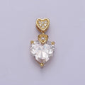 Heart Clear Cubic Zirconia Pendant, Micro Pave Love Charm Pendant For Valentine's Jewelry Making J-369 - DLUXCA