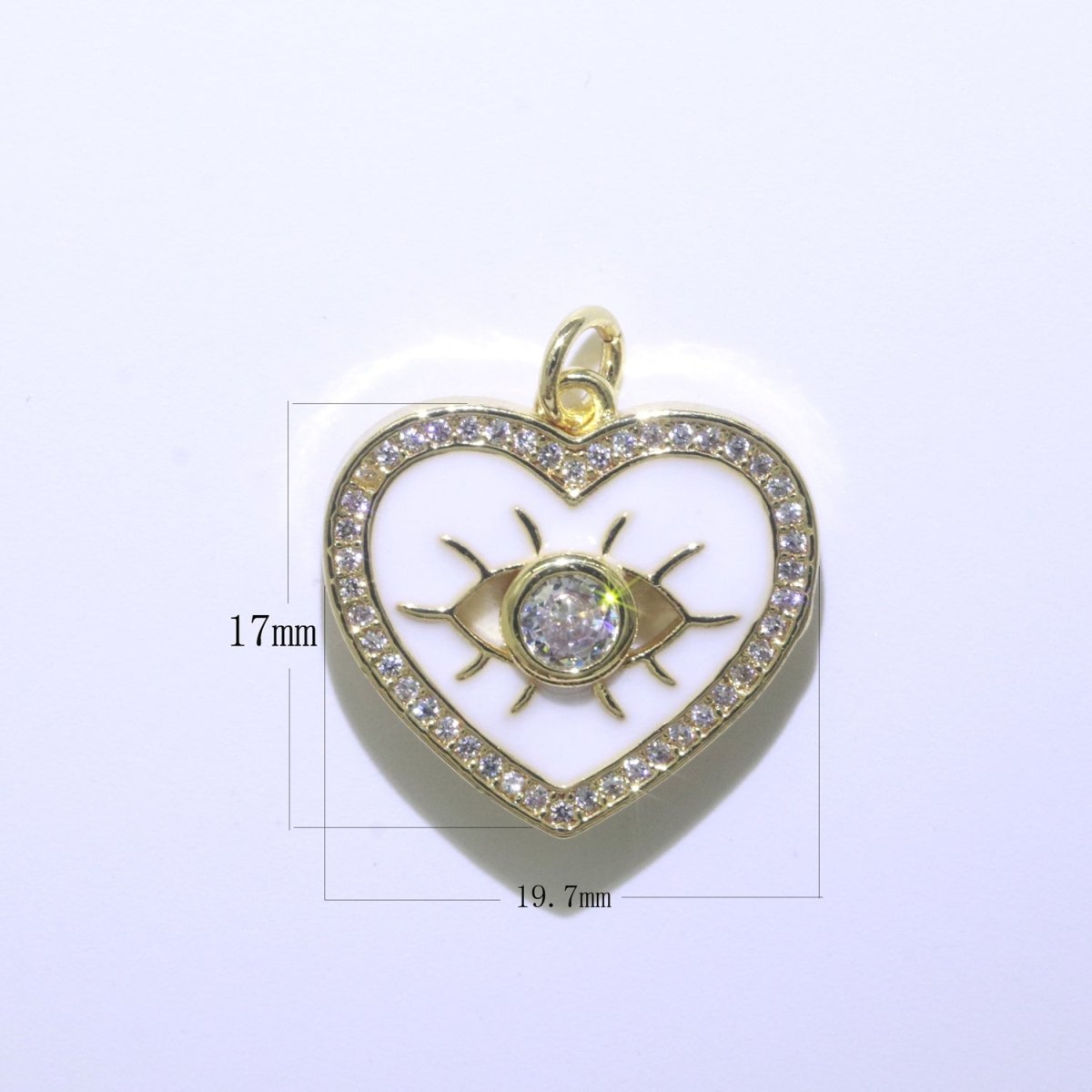 Heart Enamel Evil Eye Gold plated Charm M-157-M-166