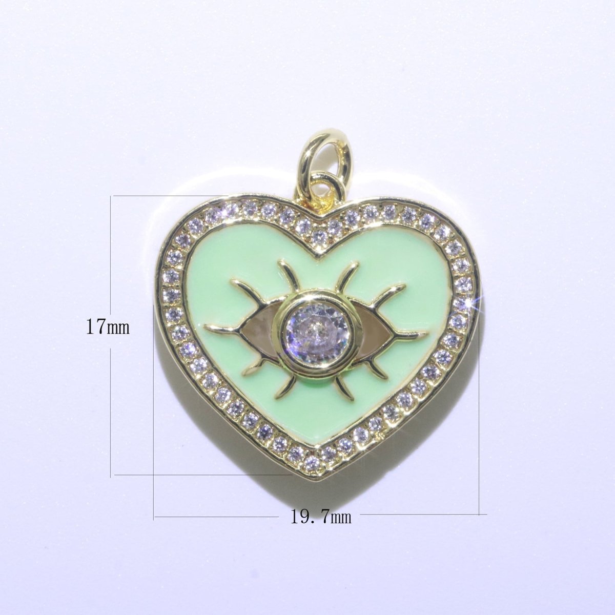 Heart Enamel Evil Eye Gold plated Charm M-157-M-166