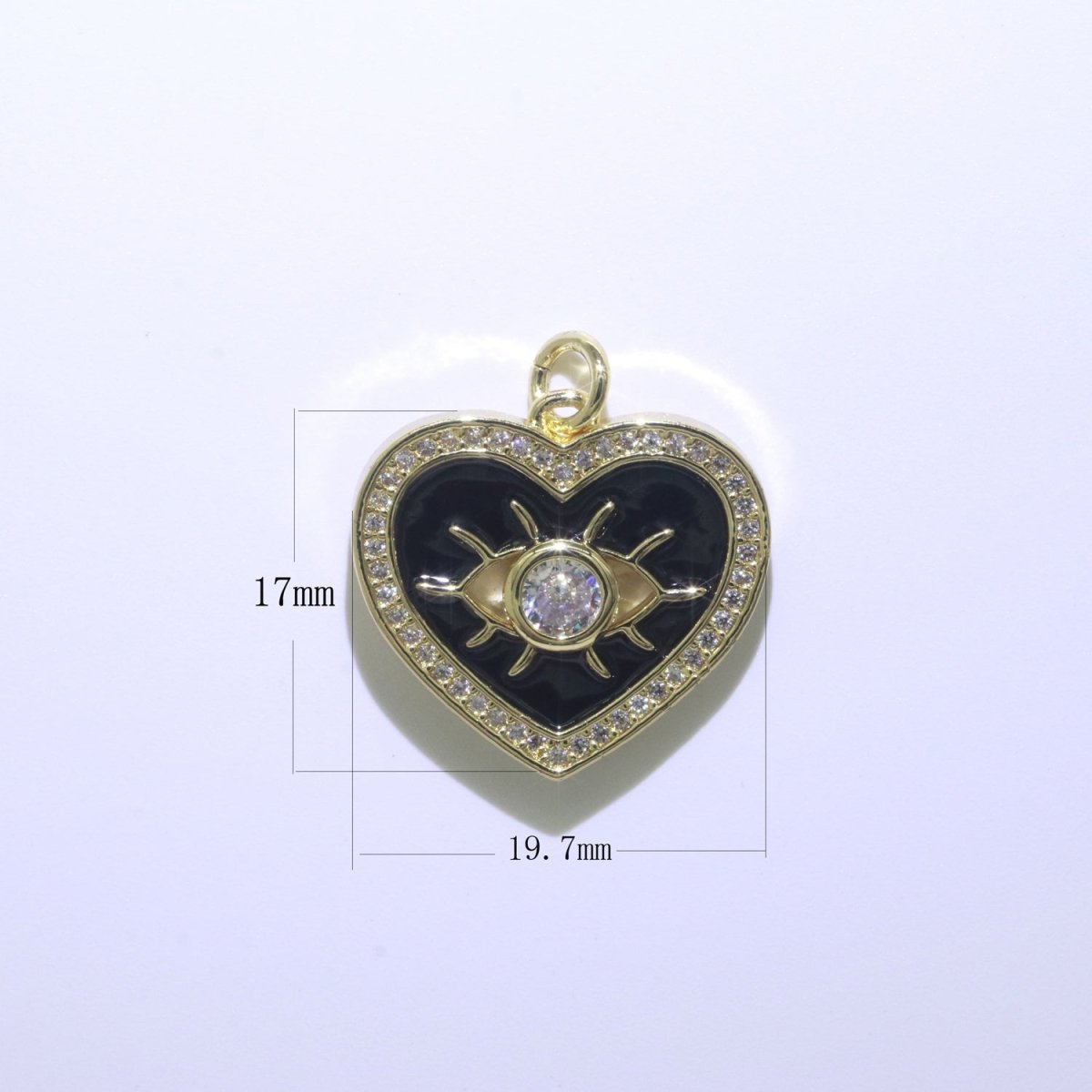 Heart Enamel Evil Eye Gold plated Charm M-157-M-166