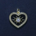 Heart Enamel Evil Eye Gold plated Charm M-157-M-166