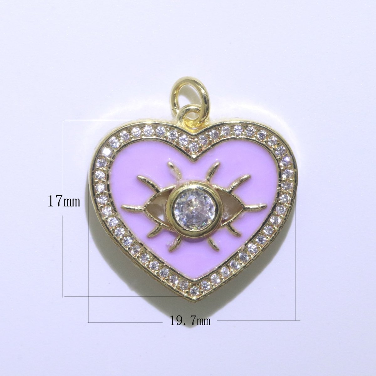 Heart Enamel Evil Eye Gold plated Charm M-157-M-166