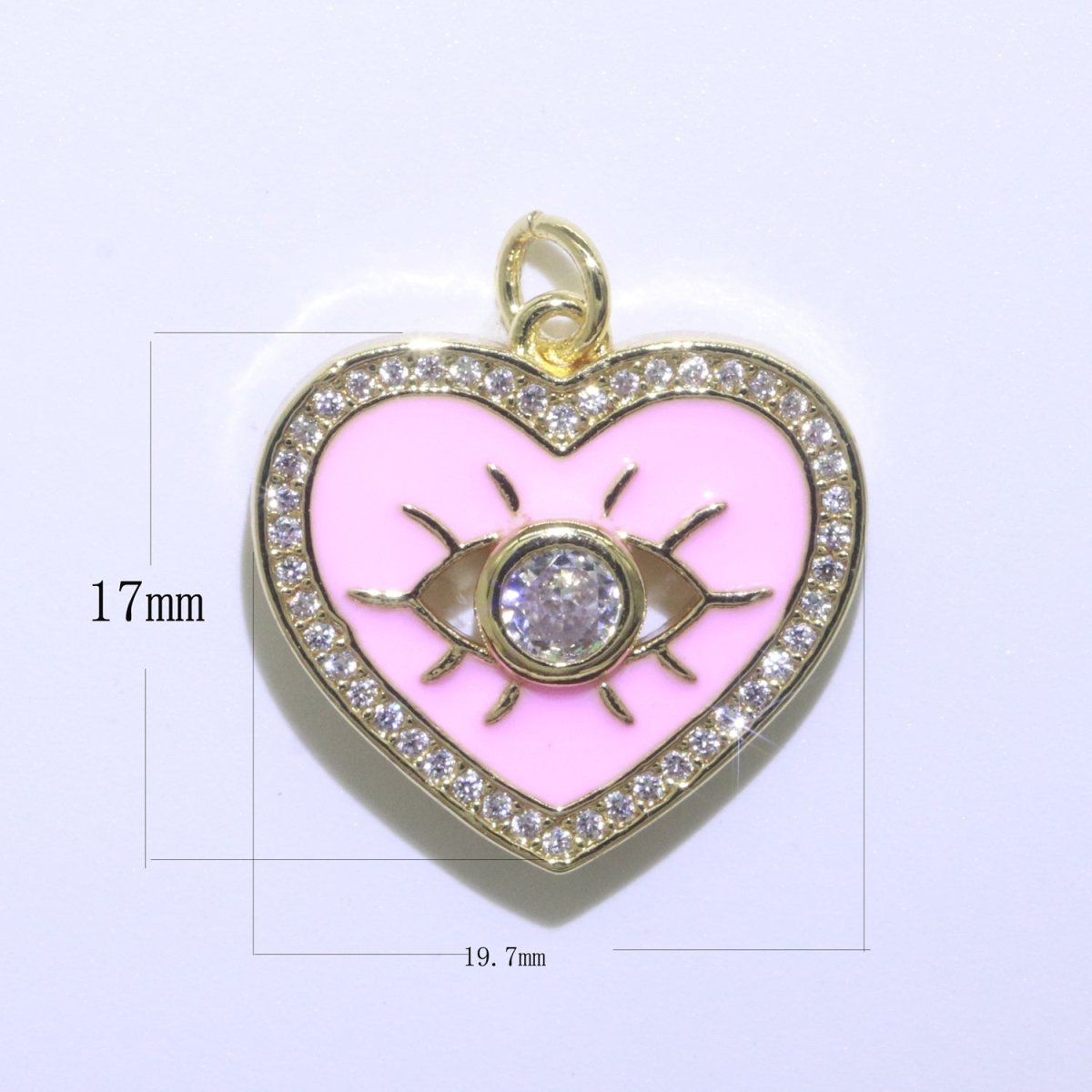 Heart Enamel Evil Eye Gold plated Charm M-157-M-166