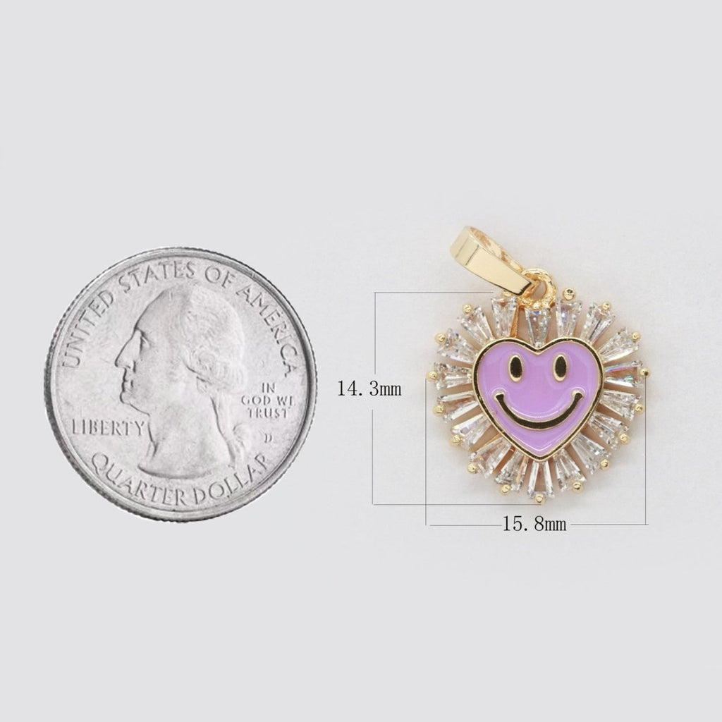 Heart Smiley Face Charm Cubic Happy Face Pendant for Necklace Earring Component I-276 I-277 I-287 I-292 I-293 I-298