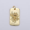 Hibiscus Charms, Gold Hibiscus Pendant, Dainty Hibiscus Charm, Small Wild Flower Charm for Necklace Floral Flower Tag Jewelry D-766 - DLUXCA