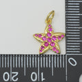 Hot Pink Star Gold plated Charm M-389 M-483