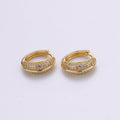 Huggie Earrings, Small hoop earrings, Gold hoops, Chunky Hoop Earrings, Cz Huggie Hoop Earrings, Minimalist hoop earrings, Dainty Cubic hoop K-861 K-862 - DLUXCA