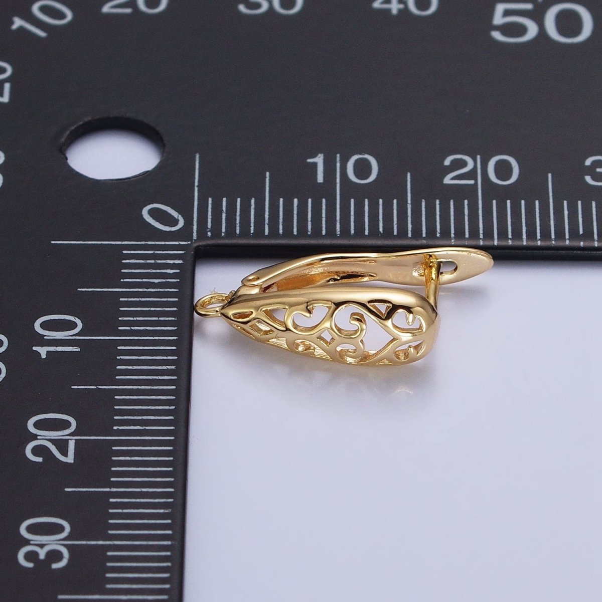 Huggie Hoop One-Touch Hoop Earring Findings in 18K Gold Plating Earring with Open Link Ring Z-167 Z-168 - DLUXCA