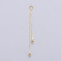 Hypoallergenic 44mm Gold Cobra Chain Beaded Double Strand Tassel Charm Supply | K-420 - DLUXCA