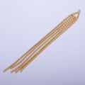 Hypoallergenic 89mm Gold Beaded & Snake Omega Chain Tassel Charm, Jewelry Supply For DIY Making L-835 - DLUXCA