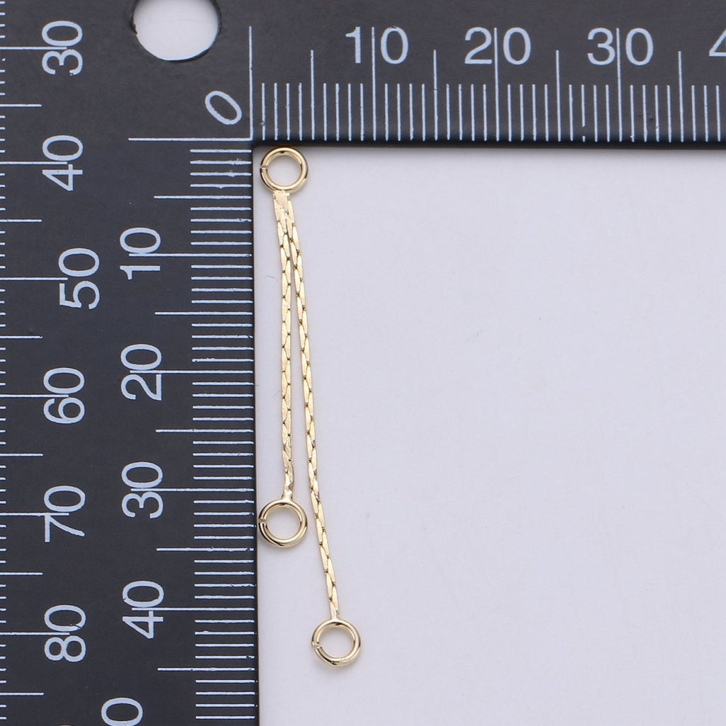 Hypoallergenic Gold Cobra Chain Double Loop Tassel Charm Supply | K-425 - DLUXCA