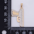 Iced Out Bling 18K Gold plated Pistol Pendant For Necklace Cubic Gun Charm Micro Pave Charm Statement Jewelry Making Supplies Supply Leo-995 - DLUXCA