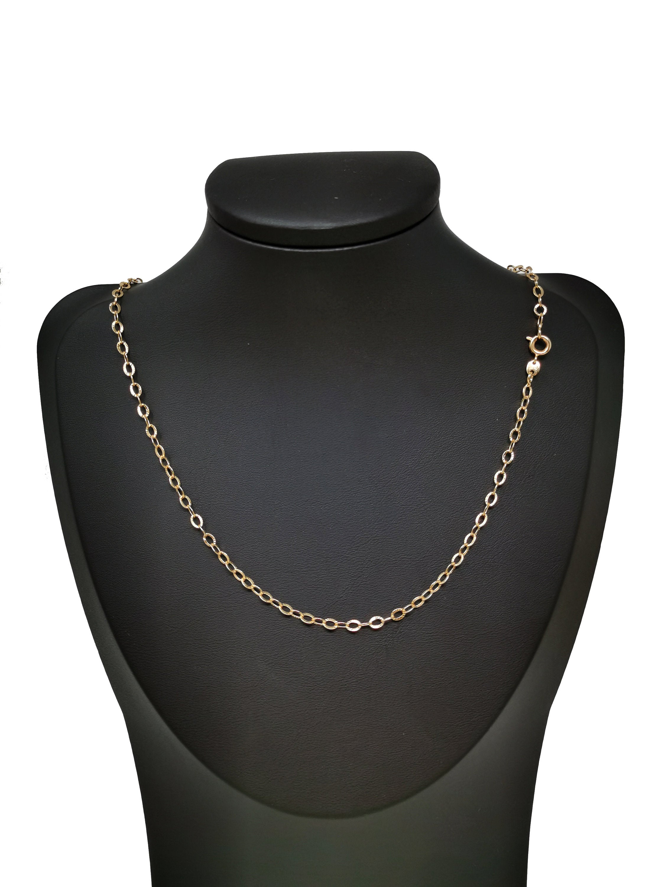 18k Gold plated 1mm Cable Finished Chain 17.7 inch for Dainty Necklace Making "Pinky Gold Chain" - DLUXCA