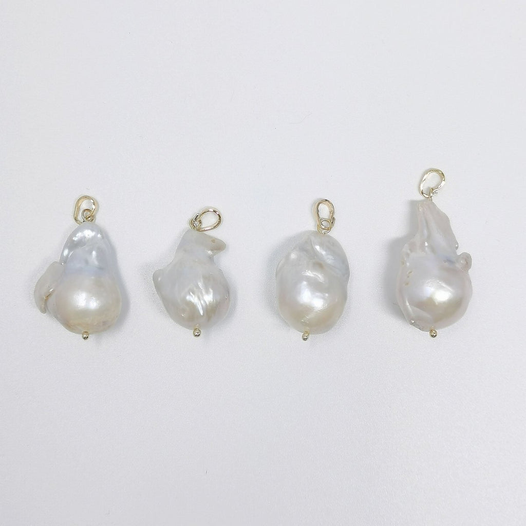 Irregular baroque pearl necklace, Freeform Keishi pearl charm for Necklace Component P-1566 - DLUXCA