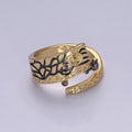 Irregular Gold Ring, Thick Band Gold Ring, Abstract Ring, Unique Design Ring Black Streetwear Cool Fashion Ring S-466 - DLUXCA