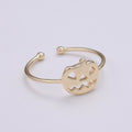 Jack O Lantern 18k Gold Ring, Adjustable Gold Curb Ring, Simple Pumpkin Ring, Haloween Ring R-256 - DLUXCA