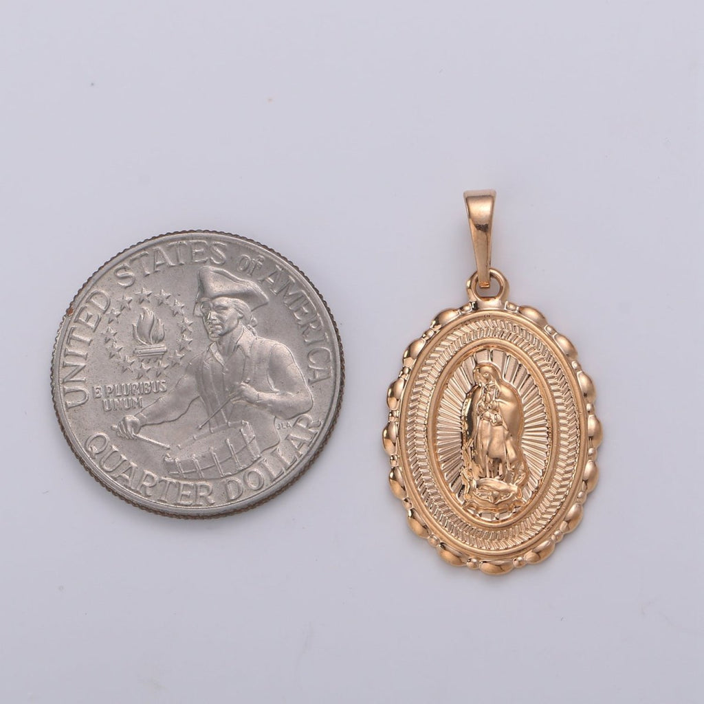 Lady of Guadalupe Holy Mary Rose Gold plated Pendants J-108 - DLUXCA