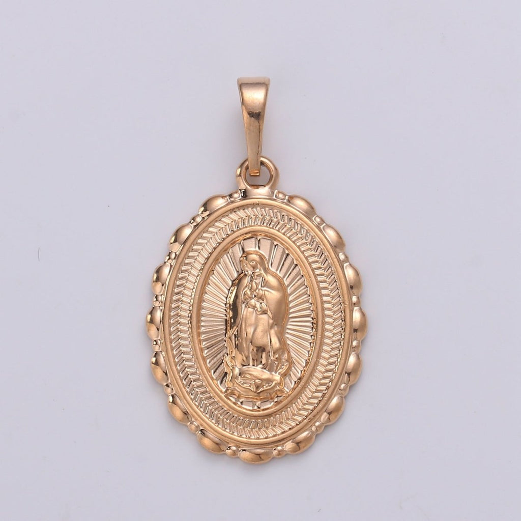 Lady of Guadalupe Holy Mary Rose Gold plated Pendants J-108 - DLUXCA