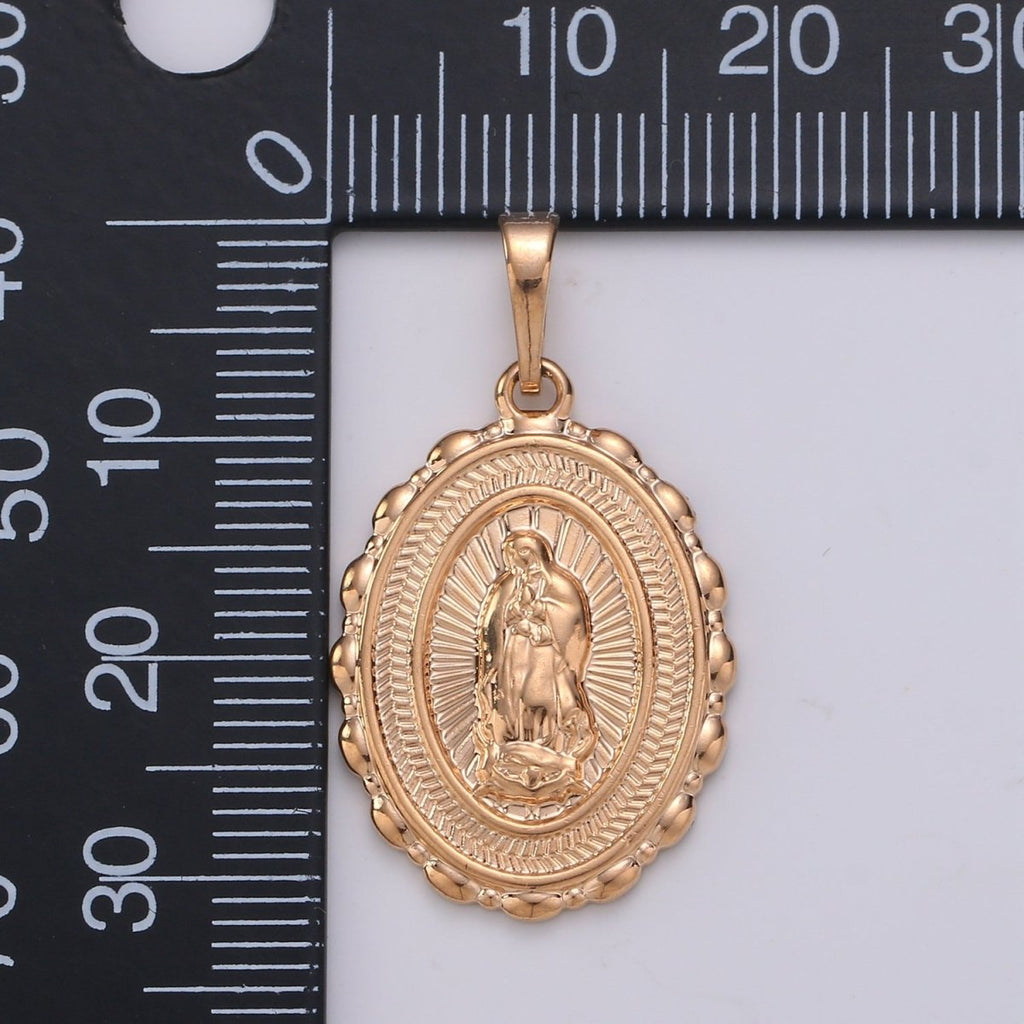 Lady of Guadalupe Holy Mary Rose Gold plated Pendants J-108 - DLUXCA