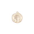 L'Amour de Paris Gold plated Pendant Coin Medallion Charm for Bracelet Dainty Delicate Necklace Earring Findings for Jewelry Making - DLUXCA