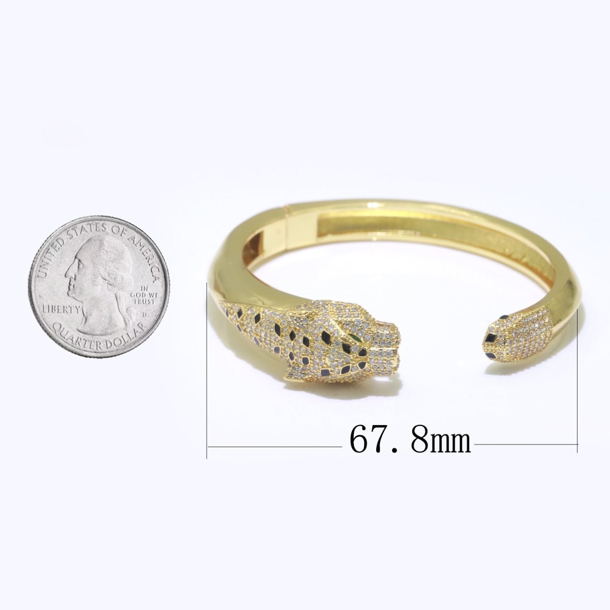 Leopard Bracelet Gold plated Women Bangle Bracelet with Zircon Panther Bracelet For Women Fashion Jewelry Wholesale | WA-145 Clearance Pricing - DLUXCA