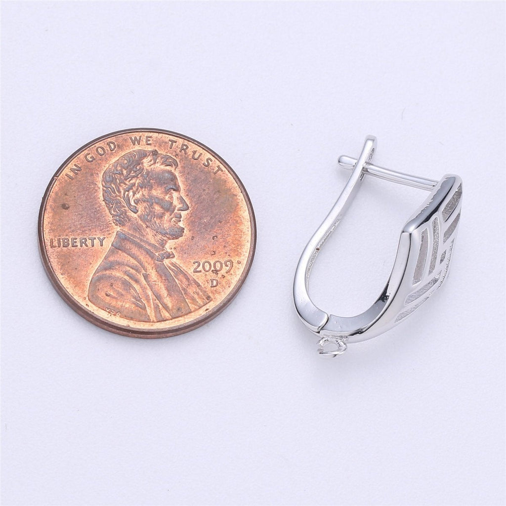 Lever Back One Touch Earring for jewelry Making Earring supplies in Rhodium Plated lead nickel free K-282 - DLUXCA