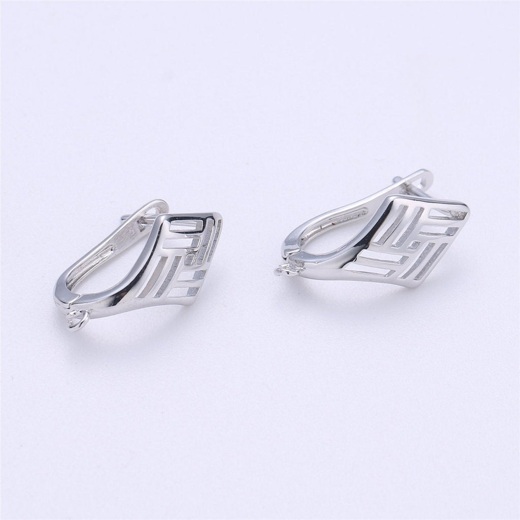 Lever Back One Touch Earring for jewelry Making Earring supplies in Rhodium Plated lead nickel free K-282 - DLUXCA