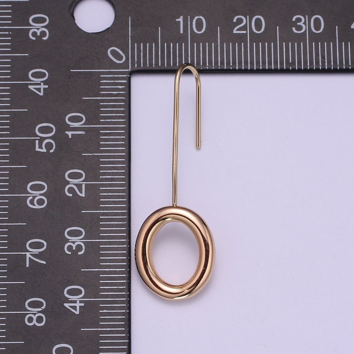 Light Gold Earring Hooks - 18K Gold plated OVAL Ear Wires - Gold Ear Hook - Jewelry Findings for Minimalist jewelry gift P-084 - DLUXCA