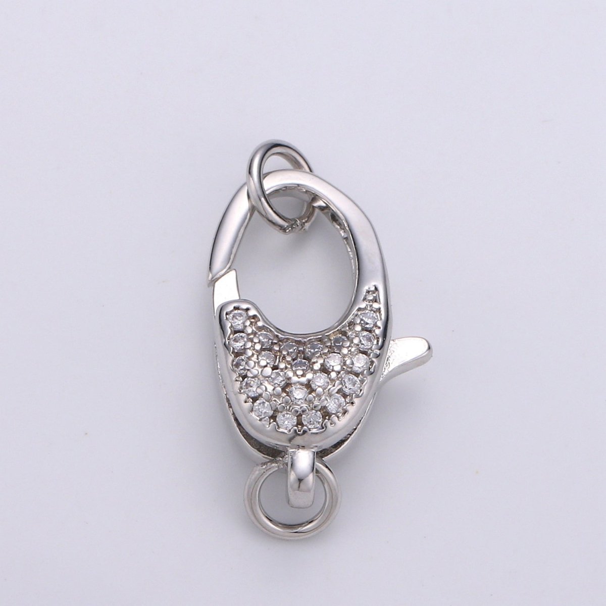 Lobster Clasp with Pave CZ Crystal Gold plated End Clasp with Ring for DIY Necklace Bracelet Anklet Jewelry Making- K716 K-717 K-719 - DLUXCA