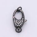 Lobster Clasp with Pave CZ Crystal Gold plated End Clasp with Ring for DIY Necklace Bracelet Anklet Jewelry Making- K716 K-717 K-719 - DLUXCA