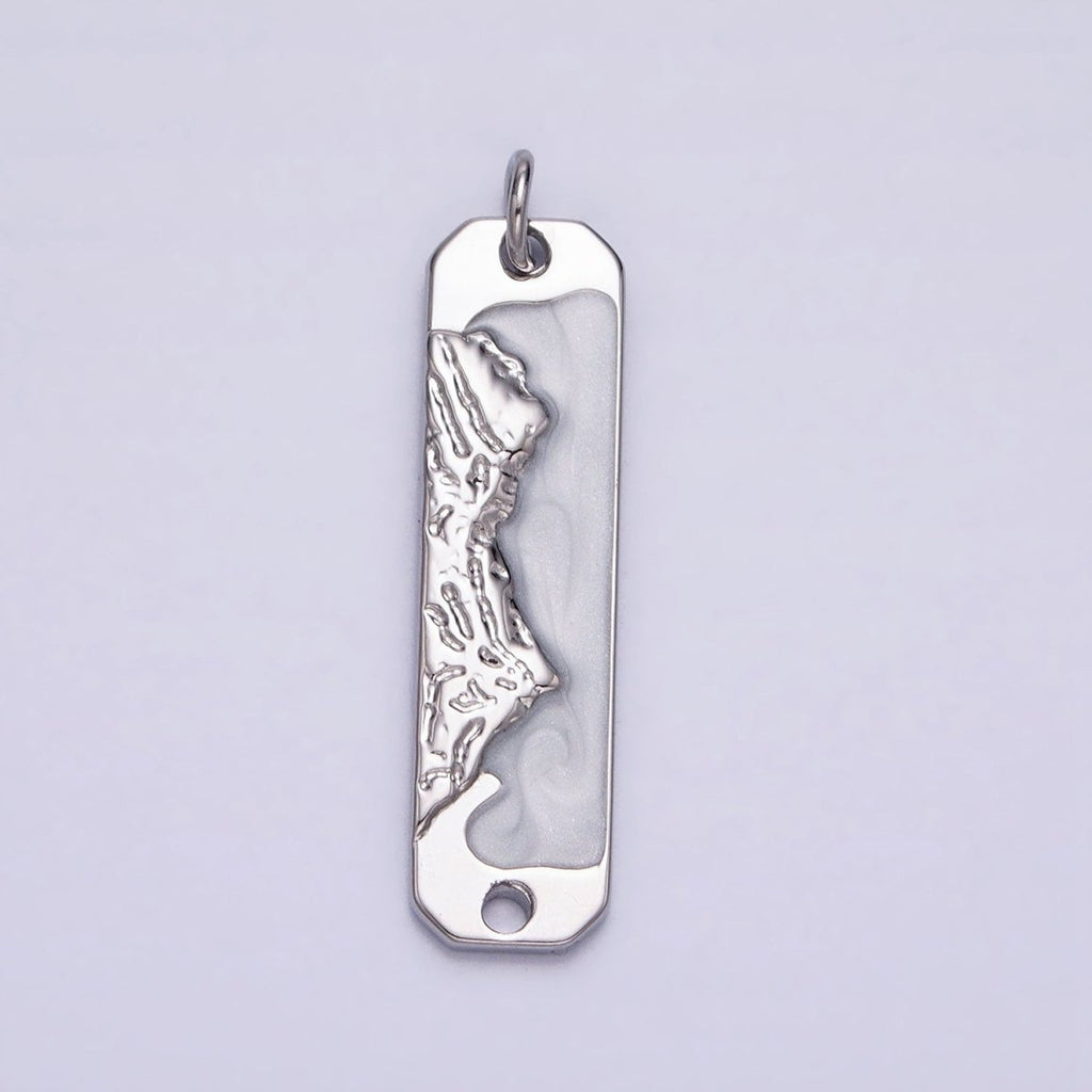 Long Bar Mountain Charm Silver Gold Mountain Range Peaks Hill Earth Day Necklace Pendant AC569 AC570 AC571 AC572