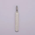 Long Cubic Zirconia Stick Bar Cubic Zirconia Charms, Thin CZ Bar Pendant, Gold plated over Brass N-1477 N-1478
