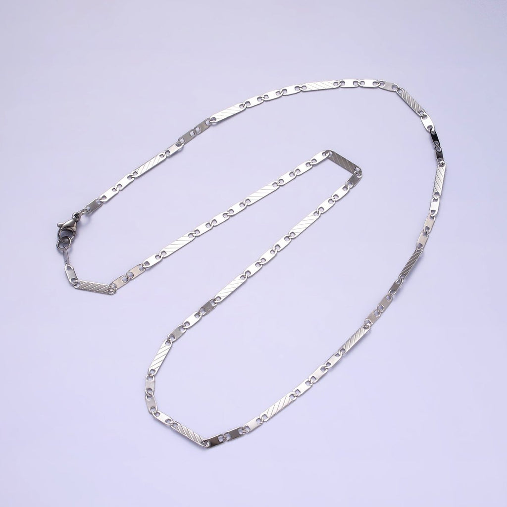 Long Flat Mariner Anchor Chain Necklace for Women Stainless Steel Necklace 20 inch long | WA-2098 Clearance Pricing - DLUXCA