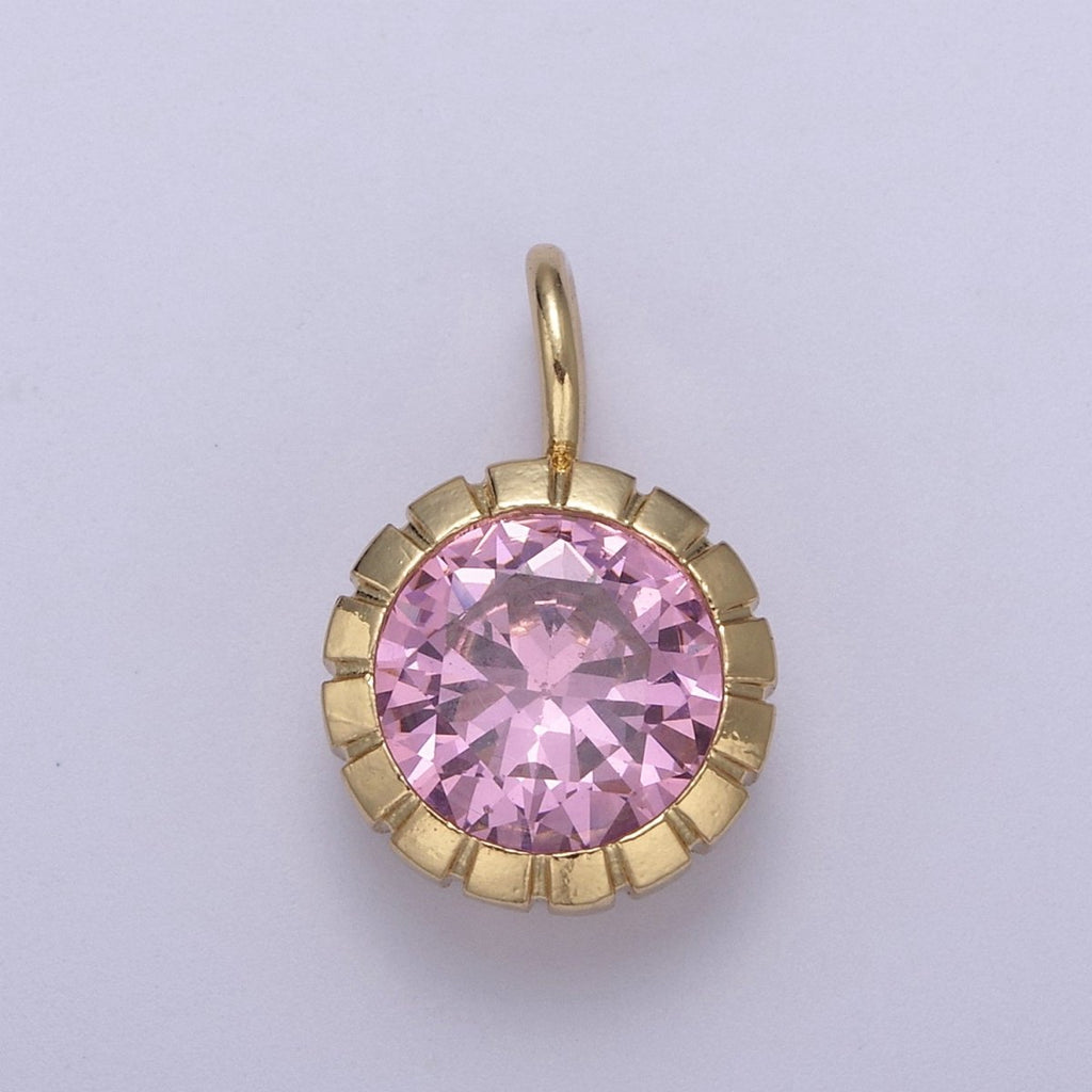 May / June Birthstone Pendant Add on Charm Dainty Cubic CZ Stone for Necklace Bracelet Supply H-495 H-496