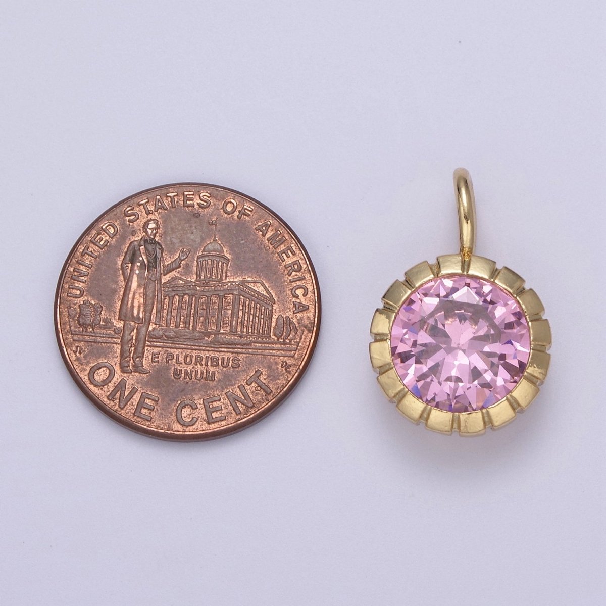 May / June Birthstone Pendant Add on Charm Dainty Cubic CZ Stone for Necklace Bracelet Supply H-495 H-496