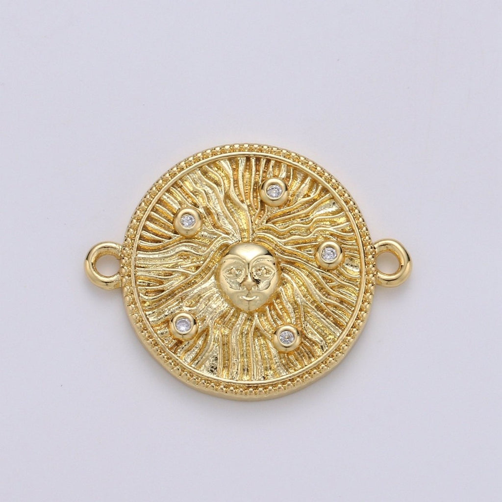 Medusa medallion Connector Bracelet Connector, 14k Gold plated Charm Connector for Bracelet Necklace Pendant , Medusa Bracelet F-519 - DLUXCA