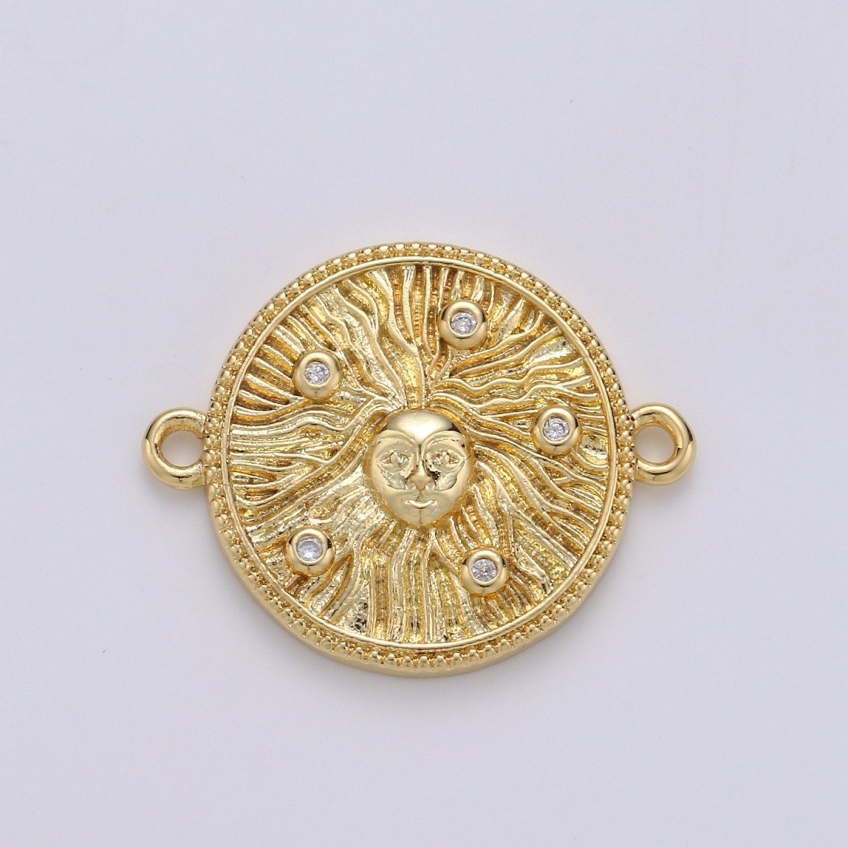 Medusa medallion Connector Bracelet Connector, 14k Gold plated Charm Connector for Bracelet Necklace Pendant , Medusa Bracelet F-519 - DLUXCA