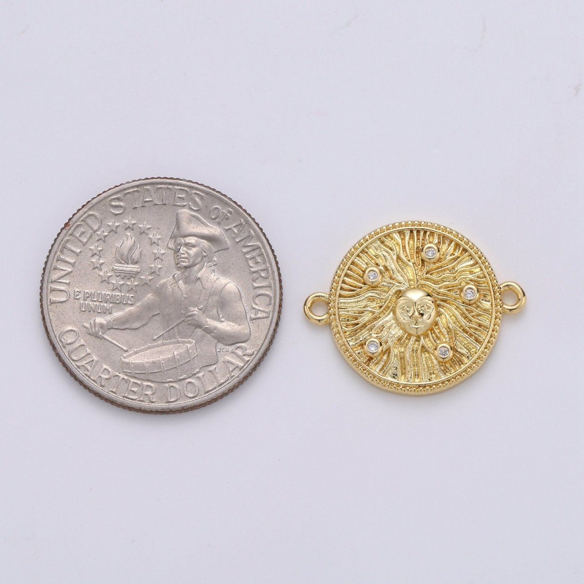 Medusa medallion Connector Bracelet Connector, 14k Gold plated Charm Connector for Bracelet Necklace Pendant , Medusa Bracelet F-519 - DLUXCA