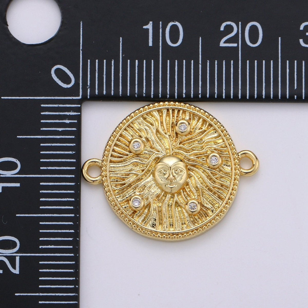 Medusa medallion Connector Bracelet Connector, 14k Gold plated Charm Connector for Bracelet Necklace Pendant , Medusa Bracelet F-519 - DLUXCA