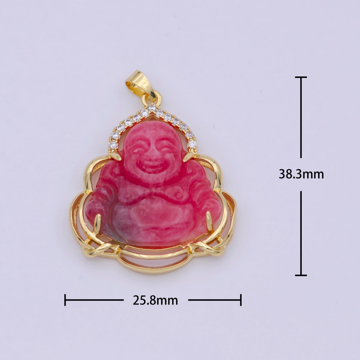 Men's Women's Real Red Jade Buddha 24k Gold plated Pendant Fashion Statement Jewelry O-100 - DLUXCA