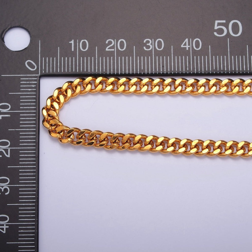 Miami Cuban Curb Link Unfinished Chain, 4.5mm 24k Gold plated Chain 19.5 inch long | WA-1400 Clearance Pricing - DLUXCA