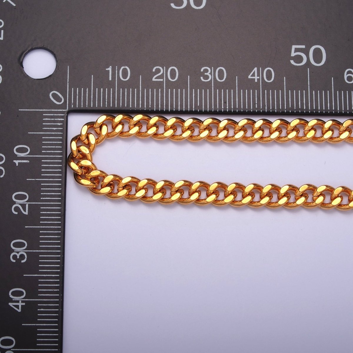Miami Cuban Curb Link Unfinished Chain, 5mm 24k Gold plated Chain 19.5 inch long | WA-1399 Clearance Pricing - DLUXCA
