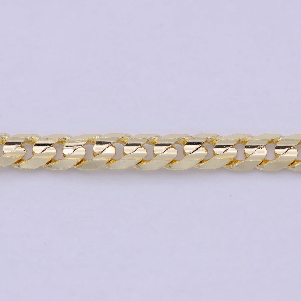 Miami Cuban Gold Curb Link Chain 3.4mm 18K Gold plated Chain Necklace• Gold Necklace Gold plated Layer Necklace | WA-830 Clearance Pricing - DLUXCA