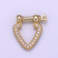 Micor pave Clasp Gold plated Screw clasp lock, Anchor Shackle, Gold Triangle Cz Bracelet Necklace Clasp Sailor Bracelet Clasp Supply L-260 - DLUXCA