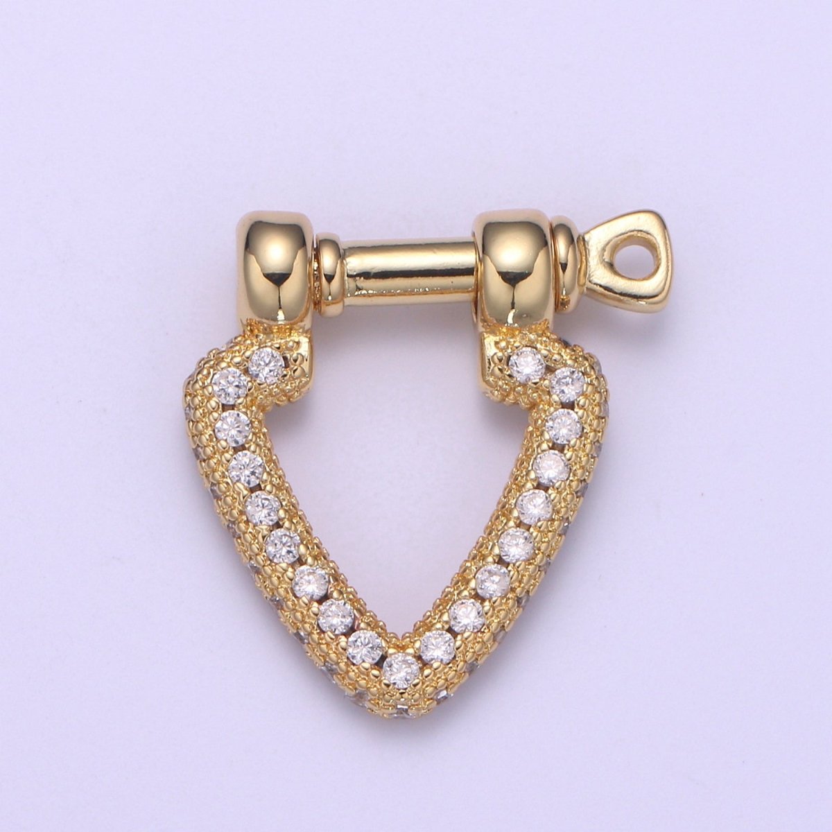 Micor pave Clasp Gold plated Screw clasp lock, Anchor Shackle, Gold Triangle Cz Bracelet Necklace Clasp Sailor Bracelet Clasp Supply L-260 - DLUXCA