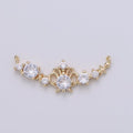 Micro Pave 18k Gold plated Link Connector Dainty Star Charm Crown Charm Connector for Bracelet Necklace Jewelry Making Supply F-545 - DLUXCA